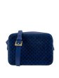 Nicki Hoyne Blue Leather & Polka Dot Pony Hair Camera Crossbody For Cheap