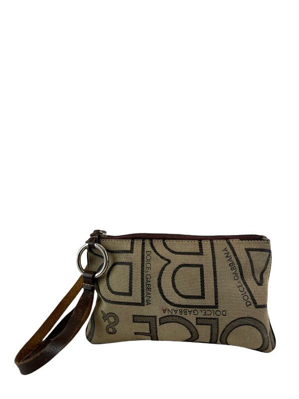 Dolce & Gabbana Brown Monogram Canvas Pochette Hot on Sale