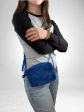 Nicki Hoyne Blue Leather & Polka Dot Pony Hair Camera Crossbody For Cheap