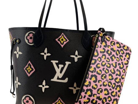 Louis Vuitton Black  Wild at Heart  Canvas Limited Edition Print Neverfull MM Tote Supply