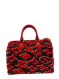 Louis Vuitton x Urs Fischer Red Tufted Velour Monogram Canvas “Speedy 25” Bandouliere Supply