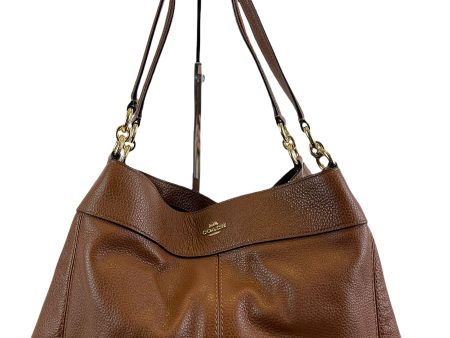 Coach Tan Grained Leather Tote Online now