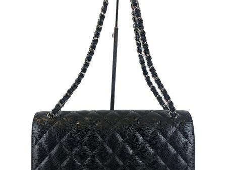 Chanel Black Caviar Leather  Jumbo  Double Flap For Sale