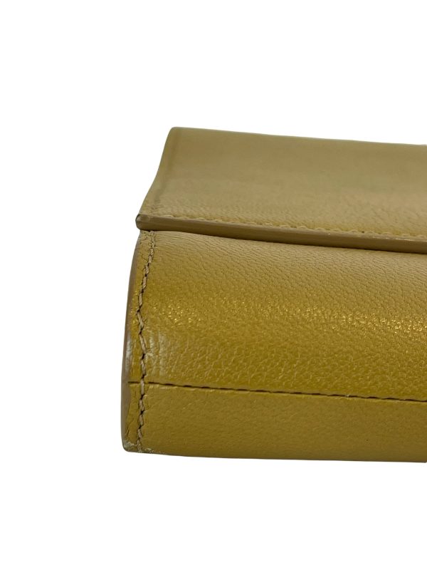 Saint Laurent Beige Leather Monogram Clutch Hot on Sale