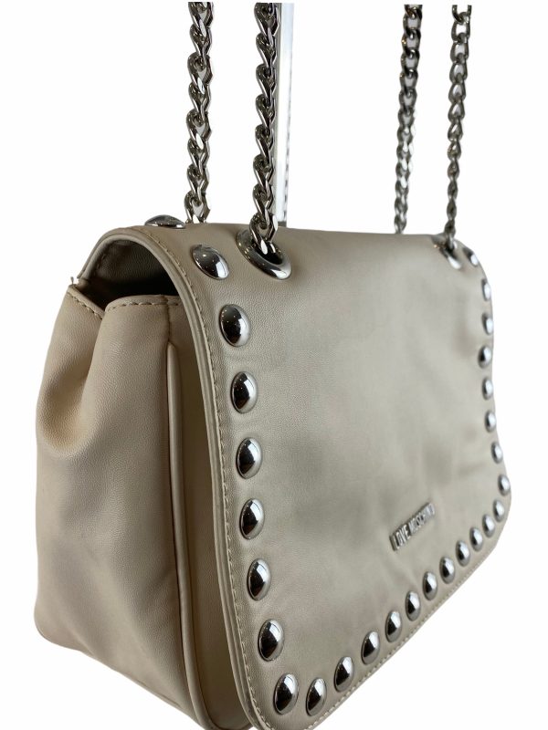 Love Moschino Cream faux Leather Shoulder Bag For Sale