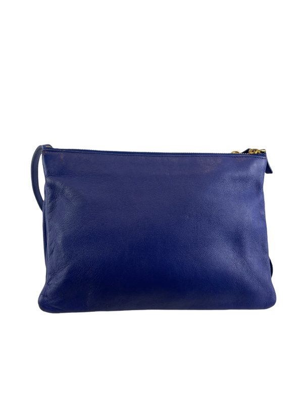 Celine Electric Blue Leather  Trio  Crossbody For Cheap