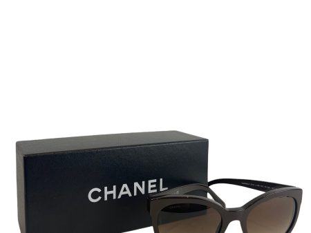 Chanel Brown Oval Sunglasses For Discount