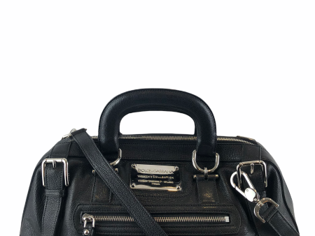 Dolce & Gabbana Black Leather Handbag W  Detachable Strap Online Hot Sale