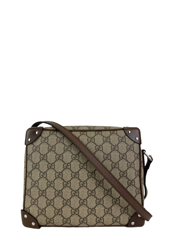 Gucci Monogram Canvas Box Trunk Messenger Crossbody on Sale