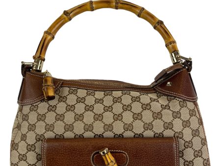 Gucci Monogram Canvas Hobo with Bamboo Handle For Discount