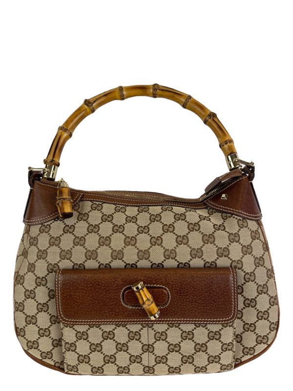 Gucci Monogram Canvas Hobo with Bamboo Handle For Discount