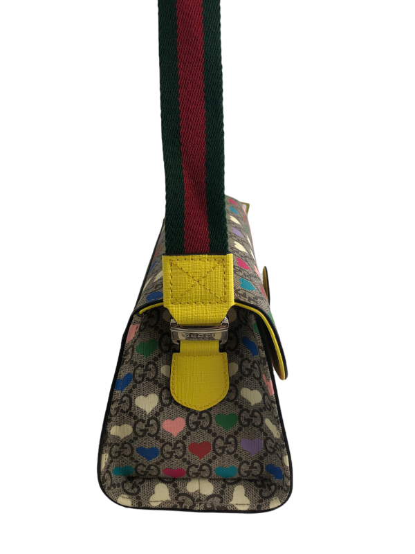 Gucci Monogram Multicoloured Heart Children’s ’Yuko Higuchi’ Messenger Bag Hot on Sale