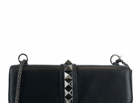 Valentino Black Leather Studded Handbag Cheap