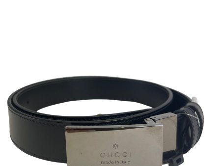 Gucci Black Leather Belt - 34” Sale