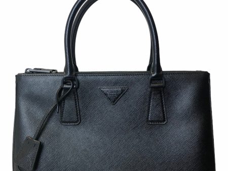 Prada All Black Hardware & Leather  Galleria  Tote Online Hot Sale