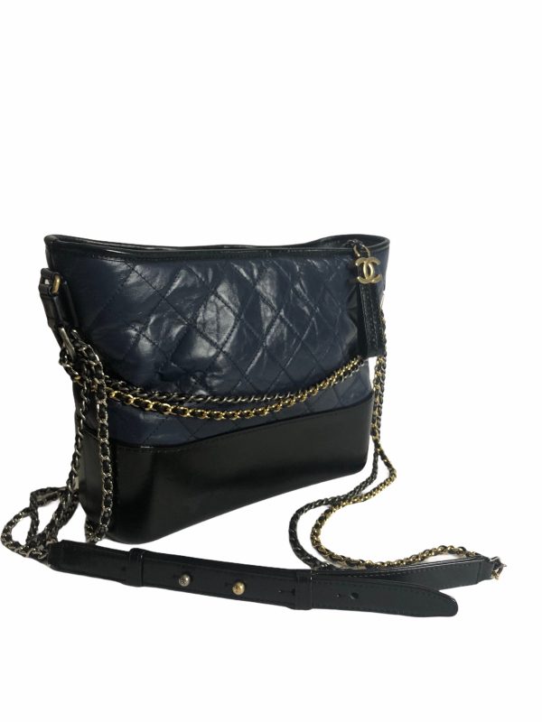 Chanel Navy & Black Leather  Gabrielle  Crossbody Hot on Sale