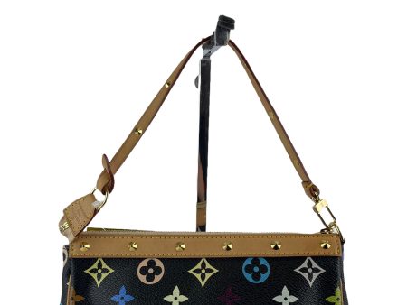 Louis Vuitton X TAKASHI MURAKAMI Black Monogram Canvas Pochette on Sale