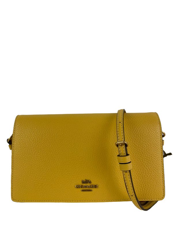 Coach Yellow Leather Crossbody w  Adjustable Strap Online now