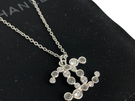 Chanel Silvertone Crystal CC Necklace Online