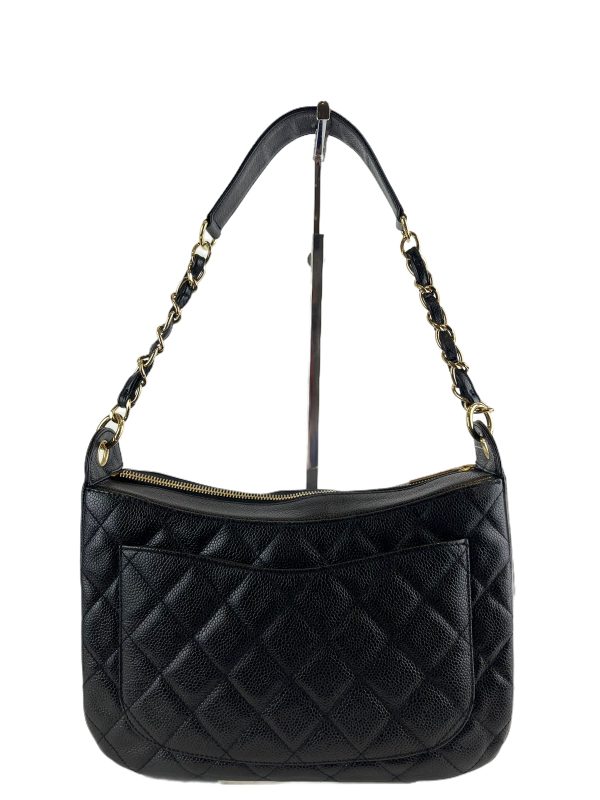 Chanel Black Caviar Leather Half Moon Shoulder Bag Hot on Sale