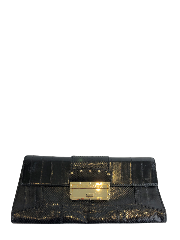 Dolce & Gabbana Black Leather Clutch Online now