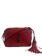 Saint Laurent Red Chevron Leather “Lou” Camera Crossbody Online Sale