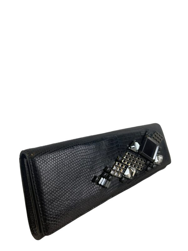 Gucci Black Leather Diamonte Clutch Online Sale