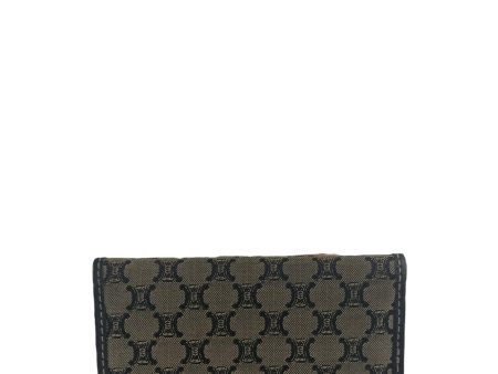 Celine Vintage Navy Monogram Canvas Cardholder For Sale