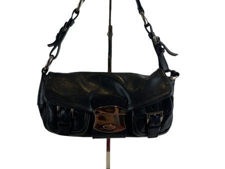 Prada Black Leather Shoulder Bag For Discount