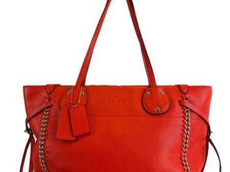 Coach Red Leather Tote Hot on Sale