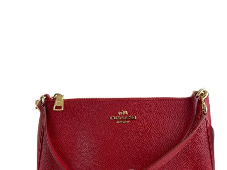 Coach Red Leather Crossbody w  Adjustable Strap Fashion