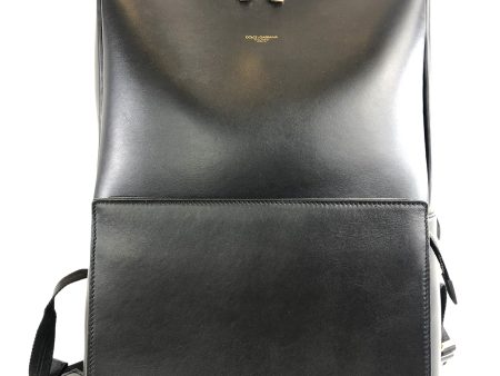 Dolce & Gabbana Black Smooth Leather Backpack For Sale