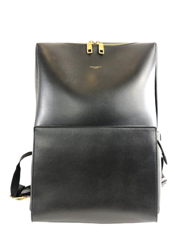 Dolce & Gabbana Black Smooth Leather Backpack For Sale