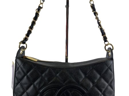 Chanel Black Caviar Leather Half Moon Shoulder Bag Hot on Sale