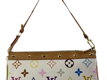 Louis Vuitton x Takashi Murakami White Multi Colour Monogram Pochette Cheap