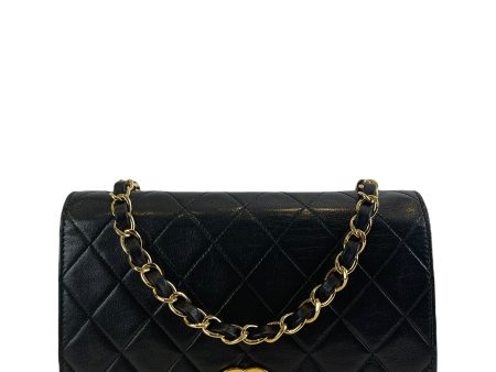 Chanel Vintage Black Quilted Lambskin Leather Wallet on Chain Shoulder Bag Fashion