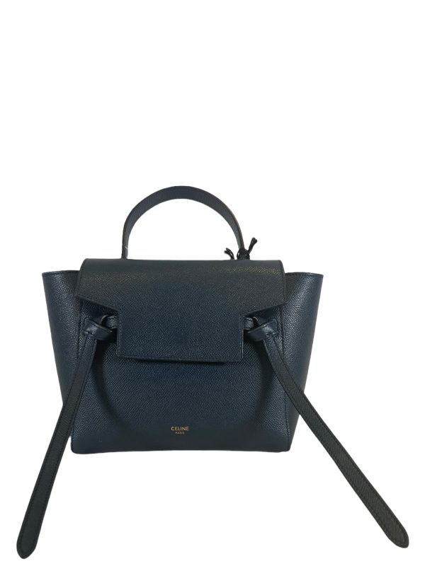 Celine Navy Calfskin Leather  Nano Beltbag  Crossbody For Sale