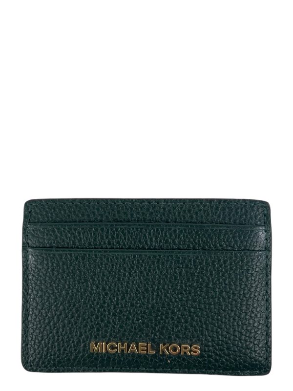 Michael Kors Green Leather Cardholder Online Sale