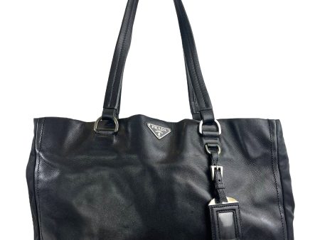 Prada Black Leather & Nylon Tote For Discount