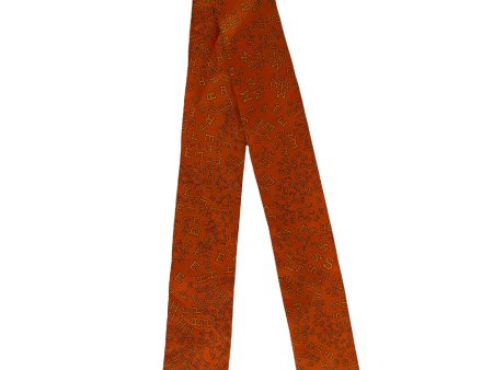 Hermès Orange Silk Printed  Twilly  Scarf. Sale