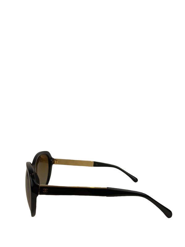 Chanel Black & Gold Sunglasses Hot on Sale