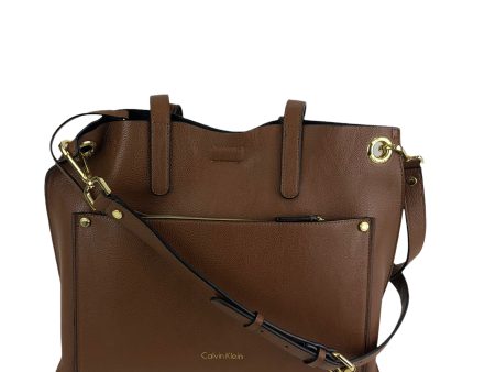 Calvin Klein Brown Leather Handbag Online Sale