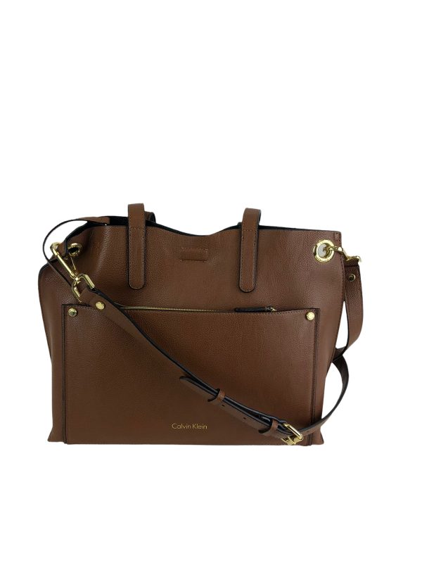 Calvin Klein Brown Leather Handbag Online Sale