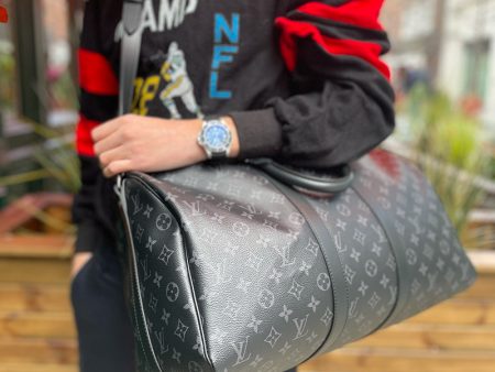 Louis Vuitton Damier Graphite Canvas “Keepall 45” Luggage For Sale