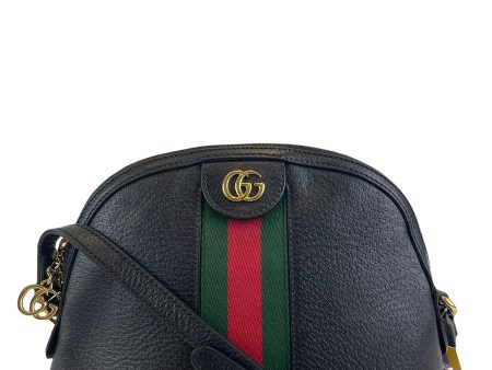 Gucci Black Leather “Ophidia Dome” Shoulder Bag Online Sale