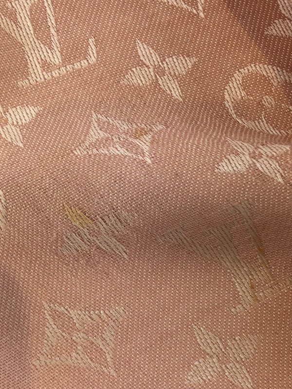 Louis Vuitton Pink Silk Monogram Scarf on Sale