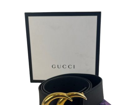 Gucci Black Leather  GG  Belt Fashion