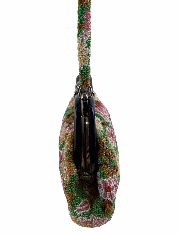 Japanese Vintage Multi Floral Beaded Handbag For Discount