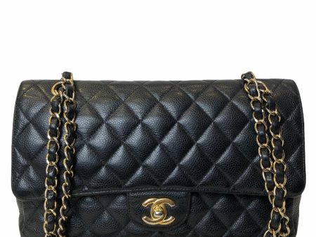 Chanel Black Caviar Leather Medium Double Flap with Goldtone Hardware - As Seen on Instagram Sale