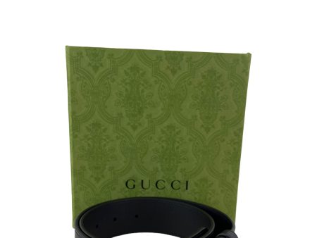 Gucci Black Leather GG Belt Fashion